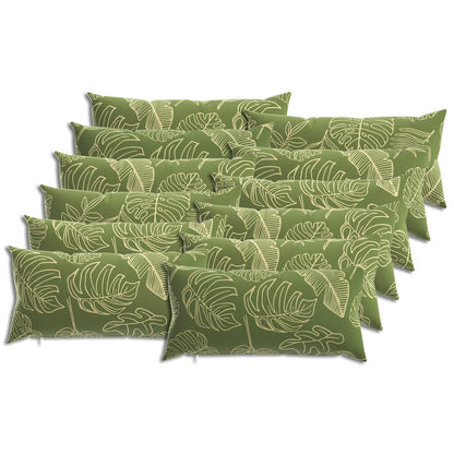 Cushion Cover 12 pcs HEERLEN Leaf Design 40 x 80 cm Polyester