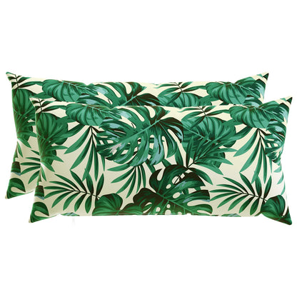 Cushion Cover 2 pcs HEERLEN Leaf Pattern 40 x 80 cm Polyester