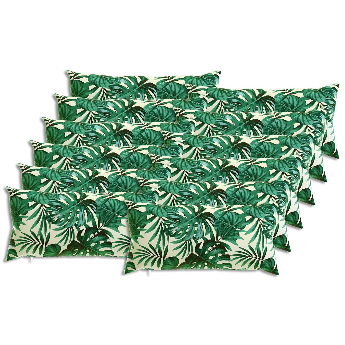 Cushion Cover 12 pcs HEERLEN Leaf Pattern 40 x 80 cm Polyester