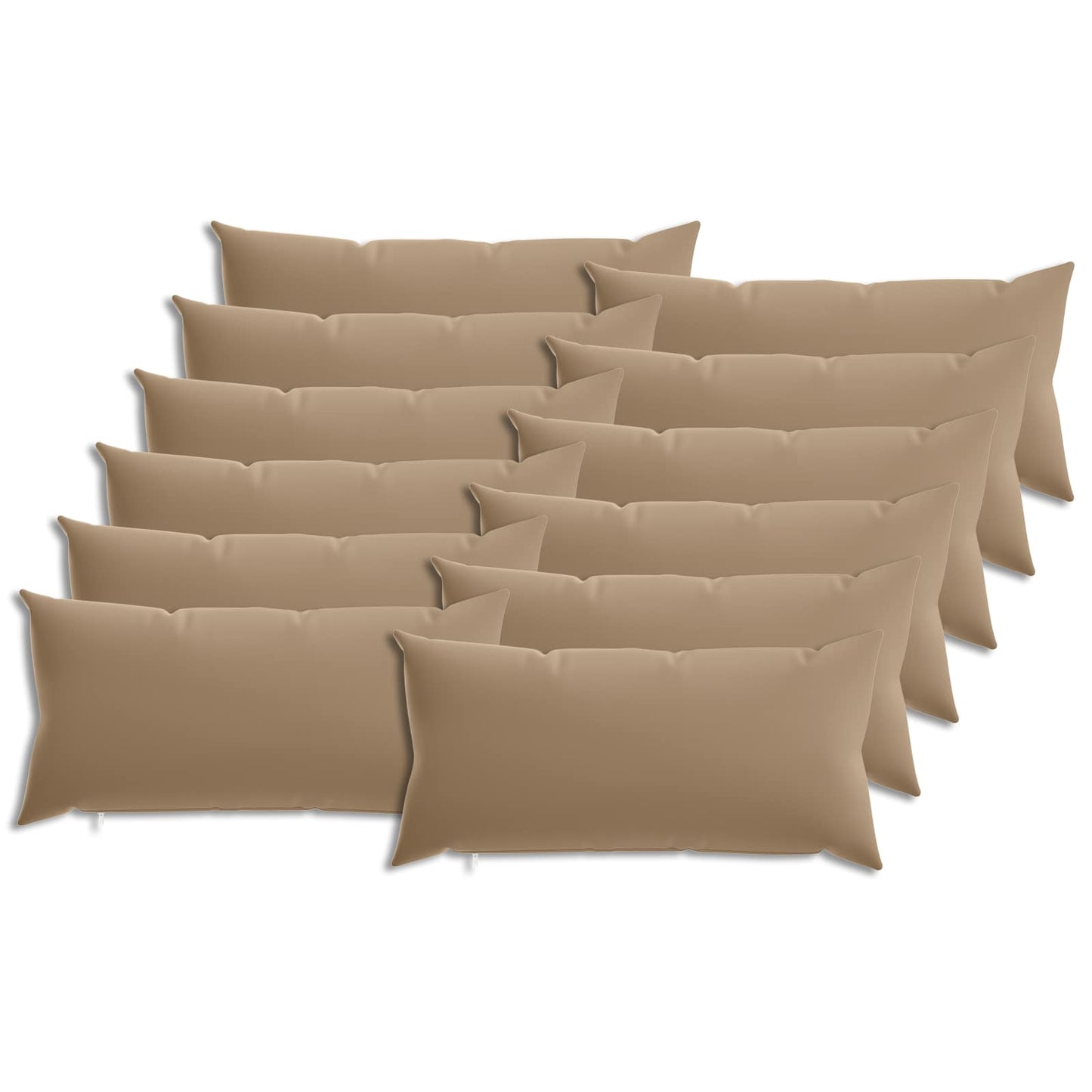 Cushion Cover 12 pcs HEERLEN Taupe 40 x 80 cm Polyester