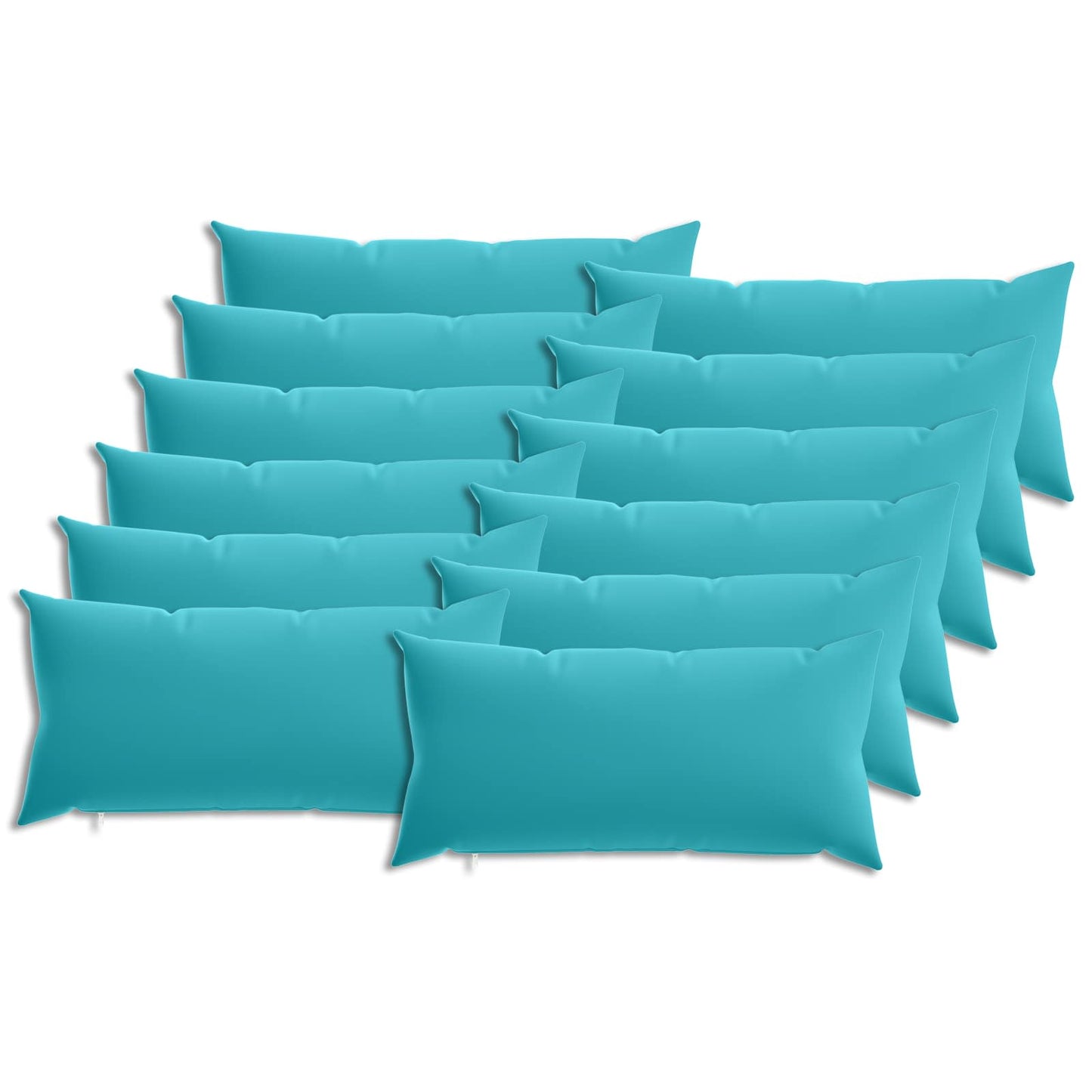 Cushion Cover 12 pcs HEERLEN Turquoise 40 x 80 cm Polyester