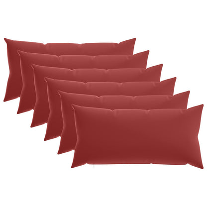 Cushion Cover 6 pcs HEERLEN Wine Red 40 x 80 cm Polyester