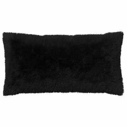Cushion Cover 2 pcs HEERLEN Black 40 x 80 cm PV Fleece