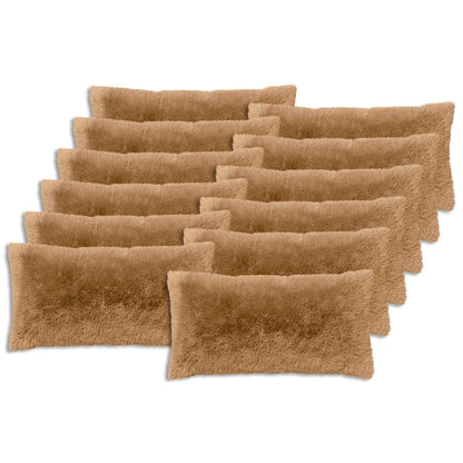 Cushion Cover 12 pcs HEERLEN Taupe 40 x 80 cm PV Fleece
