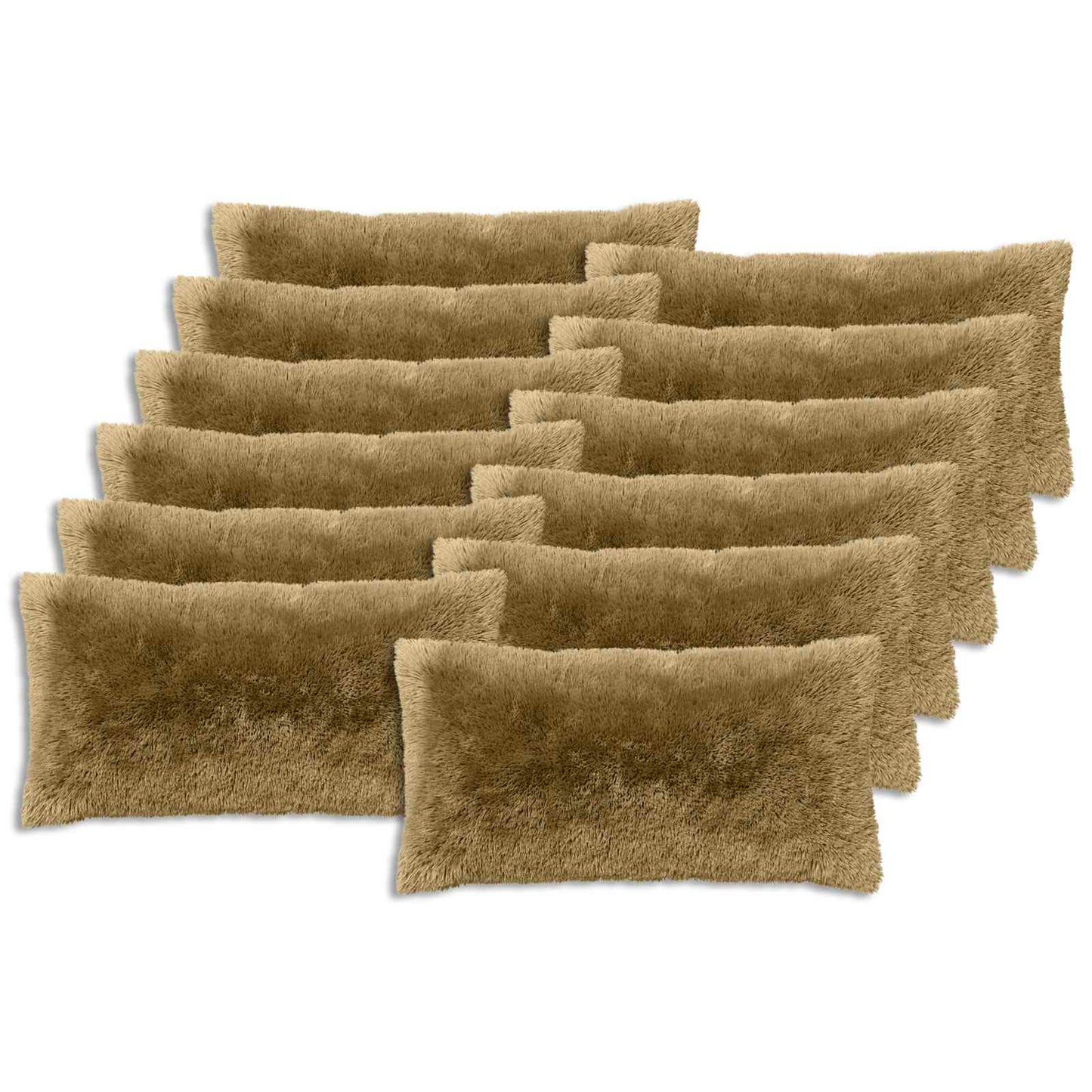 Cushion Cover 12 pcs HEERLEN Light Green 40 x 80 cm PV Fleece