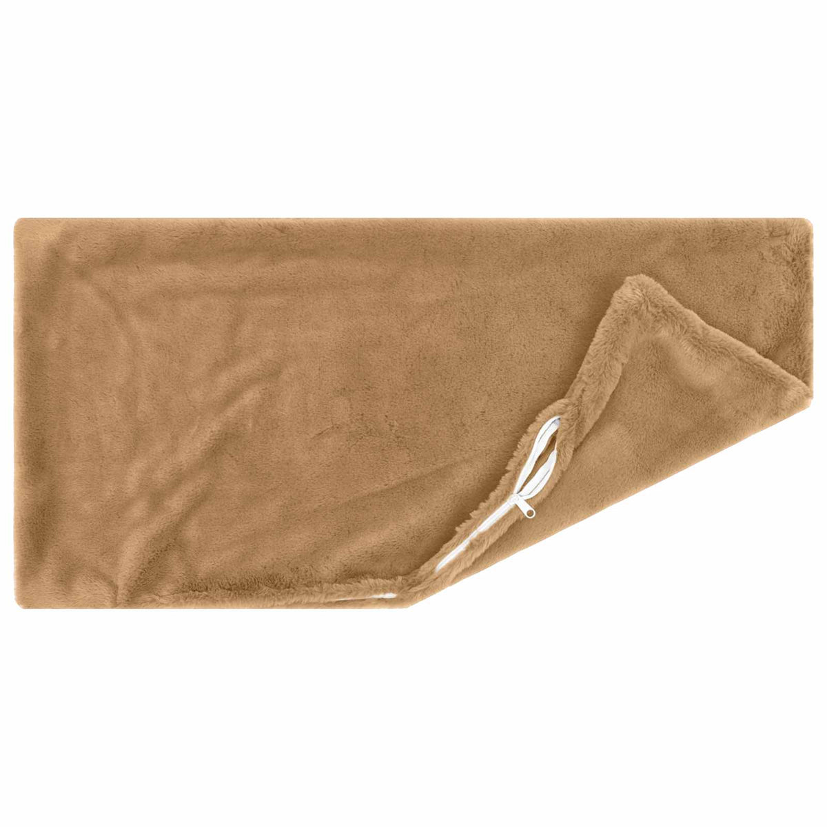 Cushion Cover 2 pcs HEERLEN Taupe 40 x 80 cm Faux Rabbit Fur