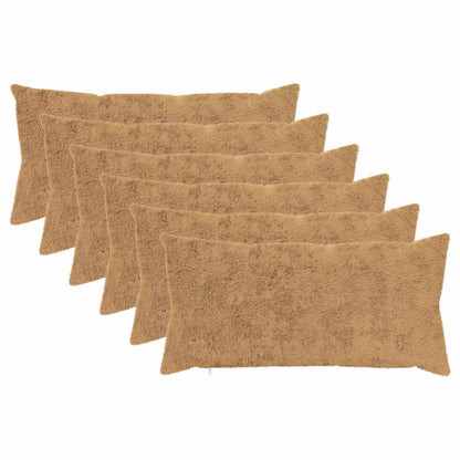 Cushion Cover 6 pcs HEERLEN Taupe 40 x 80 cm Faux Rabbit Fur