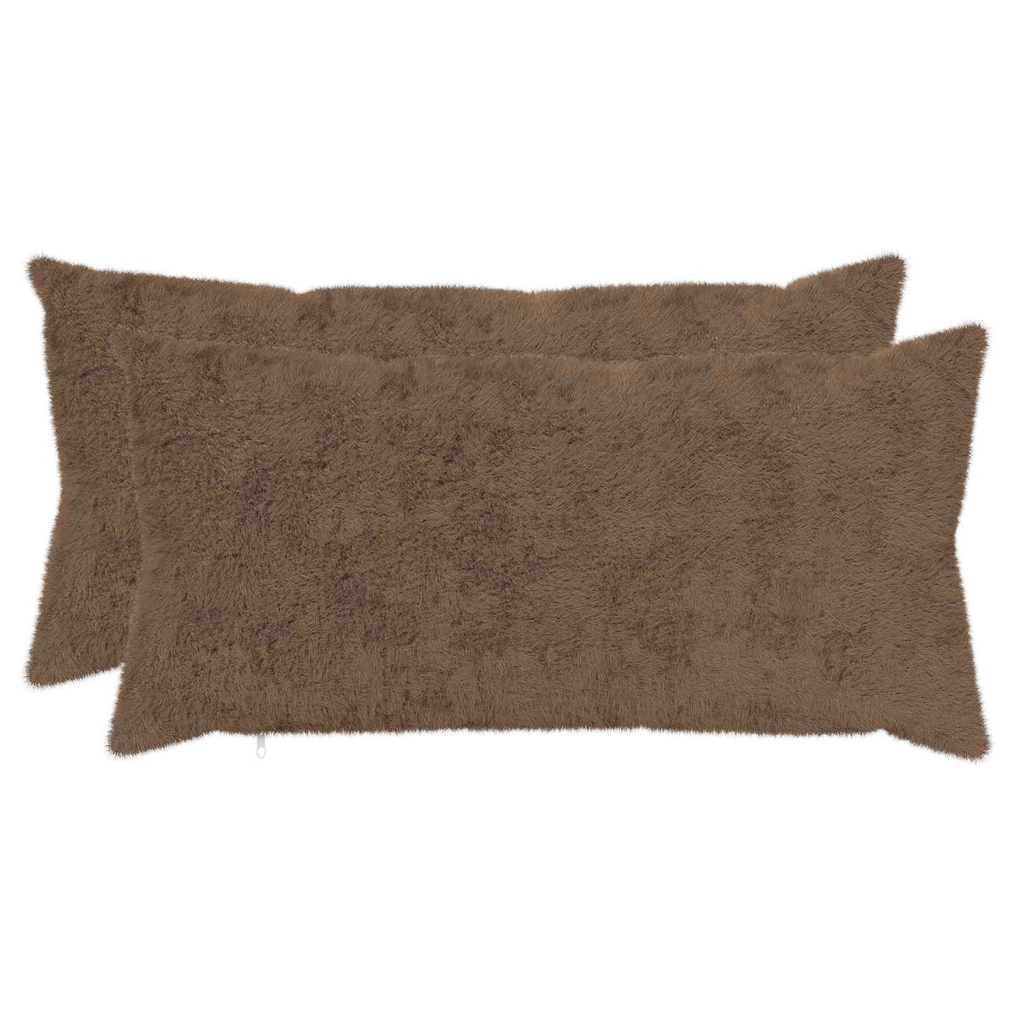 Cushion Cover 2 pcs HEERLEN Light Brown 40 x 80 cm