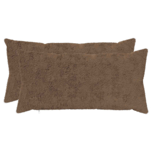 Cushion Cover 2 pcs HEERLEN Light Brown 40 x 80 cm