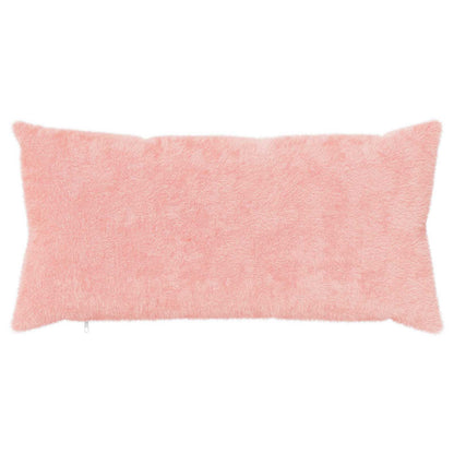 Cushion Cover 6 pcs HEERLEN Pink 40 x 80 cm Faux Rabbit Fur