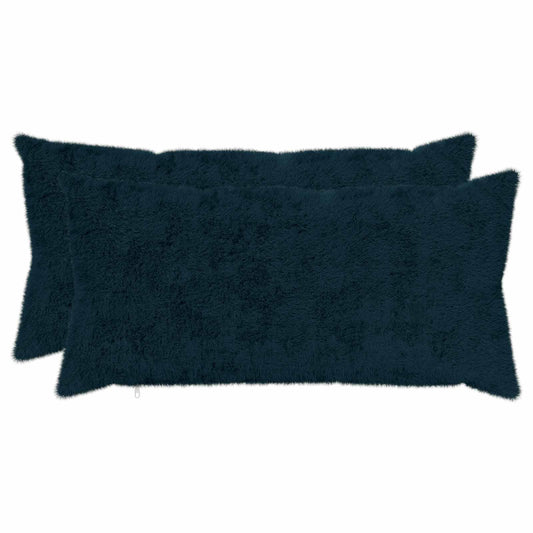 Cushion Cover 2 pcs HEERLEN Navy Blue 40 x 80 cm