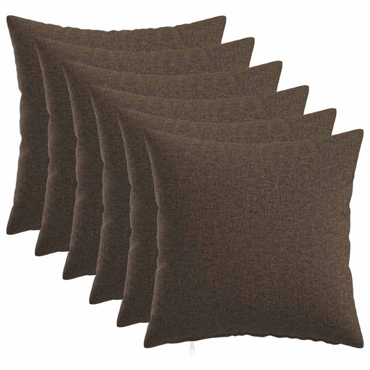 Cushion Cover 6 pcs HEERLEN Taupe 45 x 45 cm Fabric