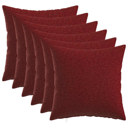 Cushion Cover 6 pcs HEERLEN Wine Red 45 x 45 cm Fabric