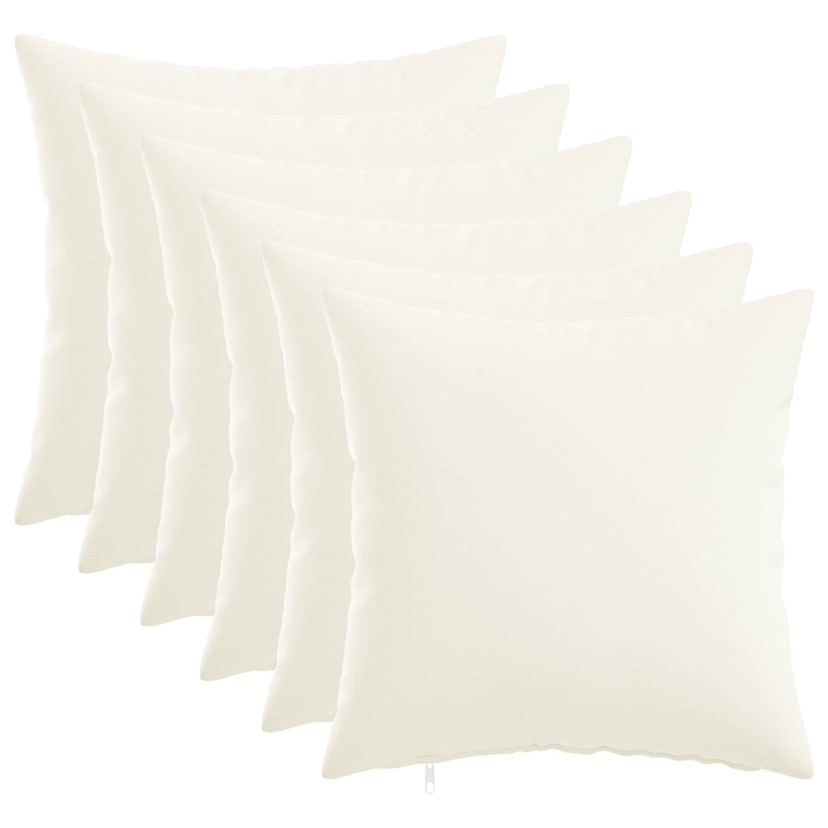 Cushion Cover 6 pcs HEERLEN White 45 x 45 cm Fabric