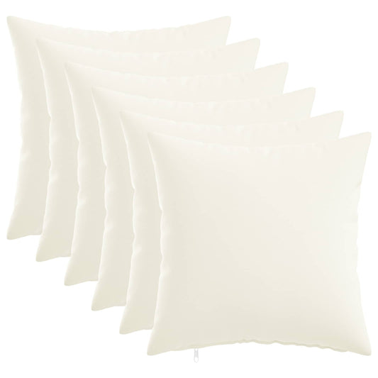 Cushion Cover 6 pcs HEERLEN White 45 x 45 cm Fabric