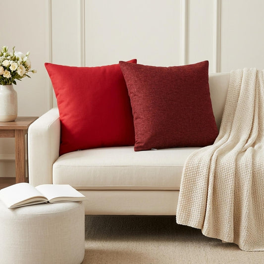 Cushion Cover 12 pcs HEERLEN Red 50 x 50 cm Fabric