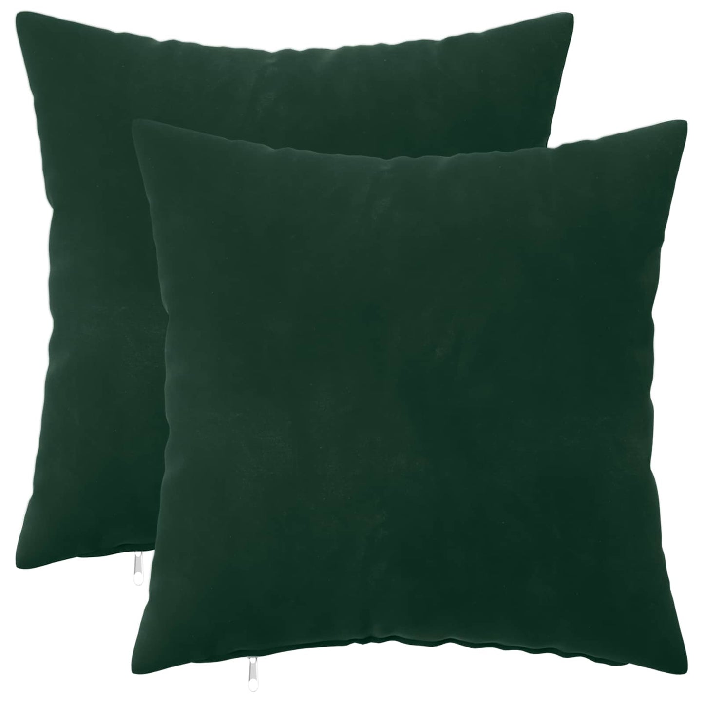 Cushion Cover 2 pcs HEERLEN Dark Green 45 x 45 cm Velvet