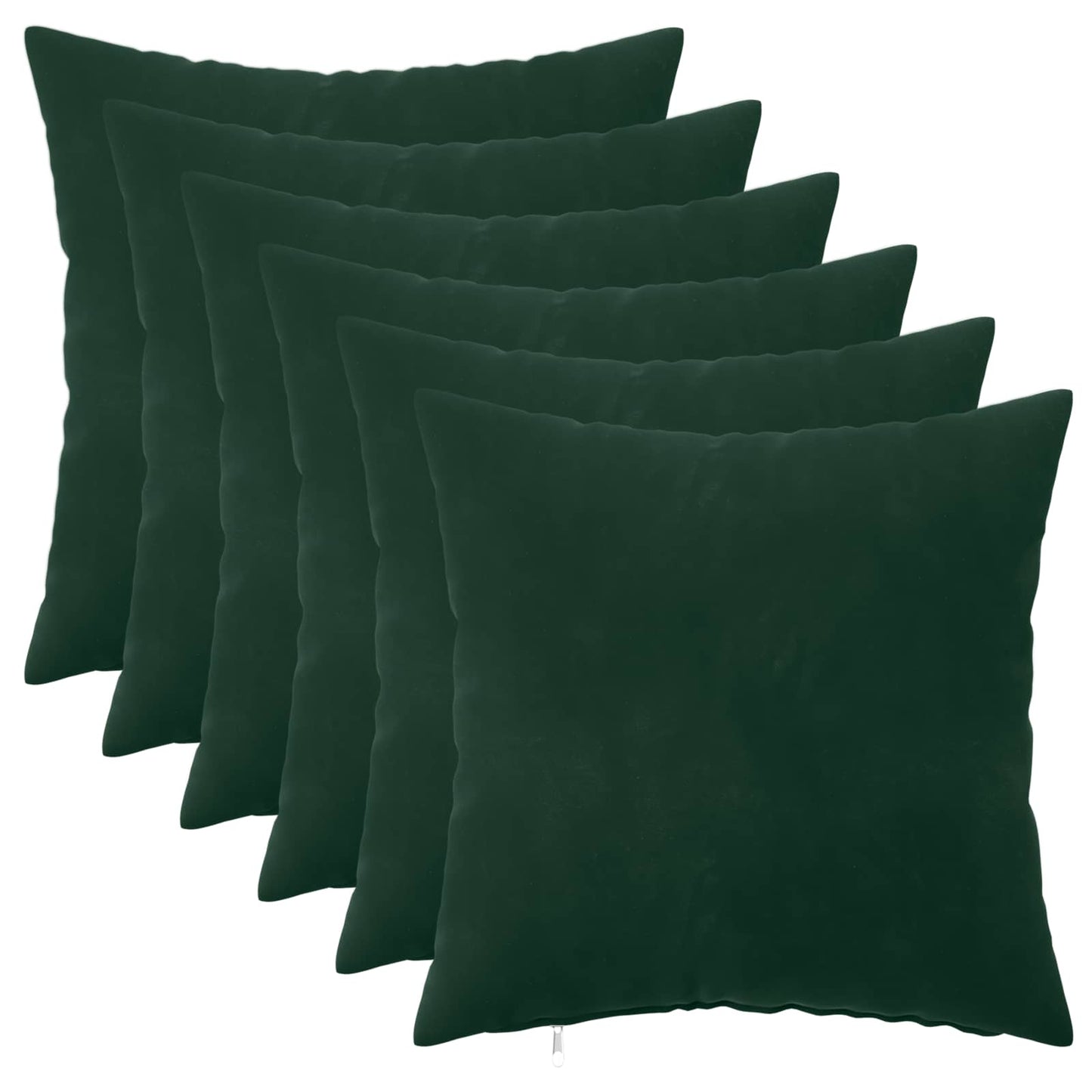 Cushion Cover 6 pcs HEERLEN Dark Green 45 x 45 cm Velvet