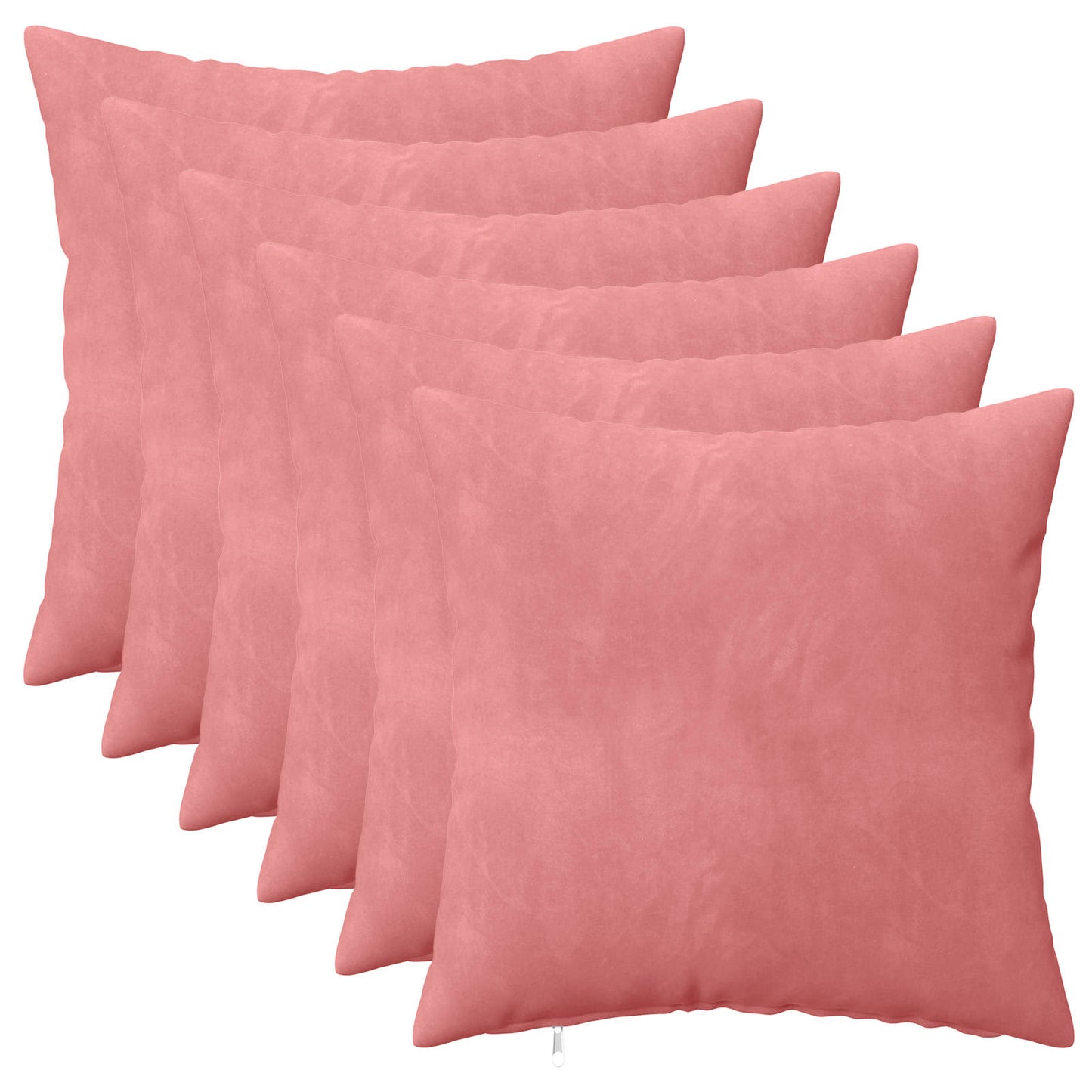 Cushion Cover 6 pcs HEERLEN Pink 45 x 45 cm Velvet