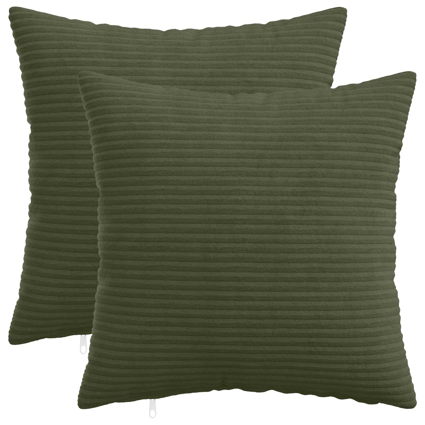 Cushion Cover 2 pcs HEERLEN Green 45 x 45 cm Corduroy