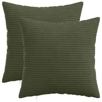 Cushion Cover 2 pcs HEERLEN Green 45 x 45 cm Corduroy