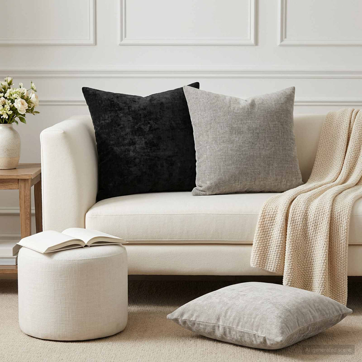 Throw Pillow 2 pcs HEERLEN Light Grey 50 x 50 cm