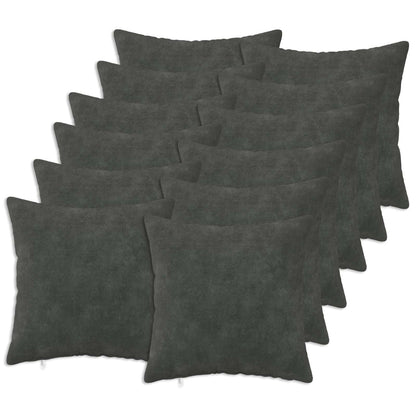 Cushion Cover 12 pcs HEERLEN Anthracite 45 x 45 cm