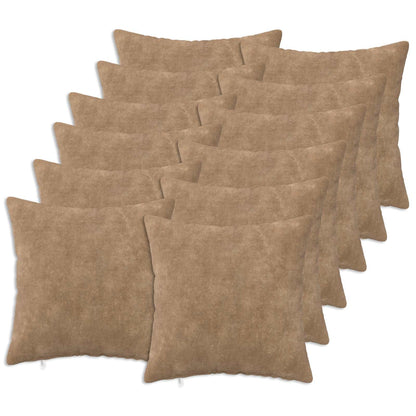 Cushion Cover 12 pcs HEERLEN Taupe 45 x 45 cm Microfiber Fleece