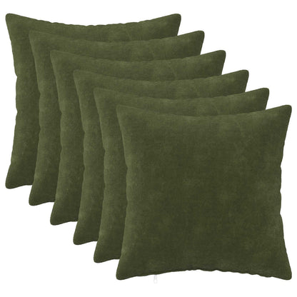 Cushion Cover 6 pcs HEERLEN Green 45 x 45 cm Microfiber Fleece