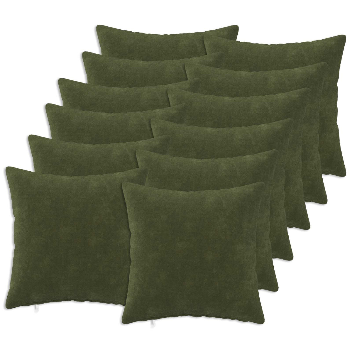 Cushion Cover 12 pcs HEERLEN Green 45 x 45 cm Microfiber Fleece