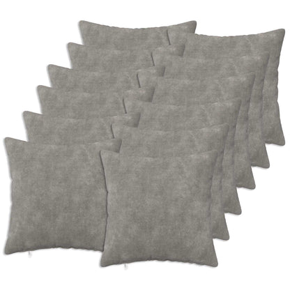 Cushion Cover 12 pcs HEERLEN Light Grey 45 x 45 cm