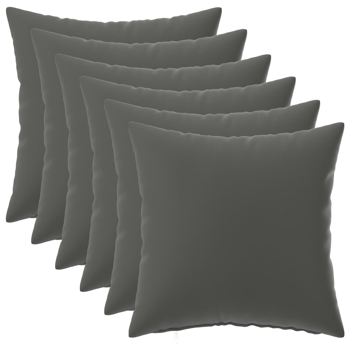 Cushion Cover 6 pcs HEERLEN Anthracite 45 x 45 cm Polyester