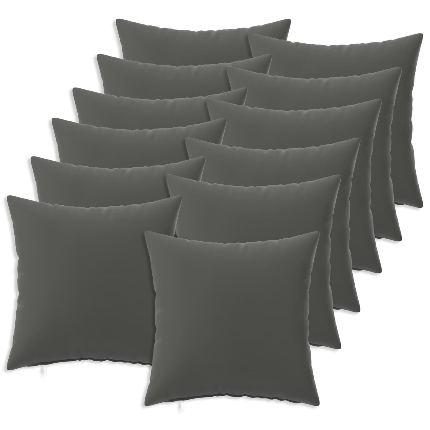 Cushion Cover 12 pcs HEERLEN Anthracite 45 x 45 cm Polyester