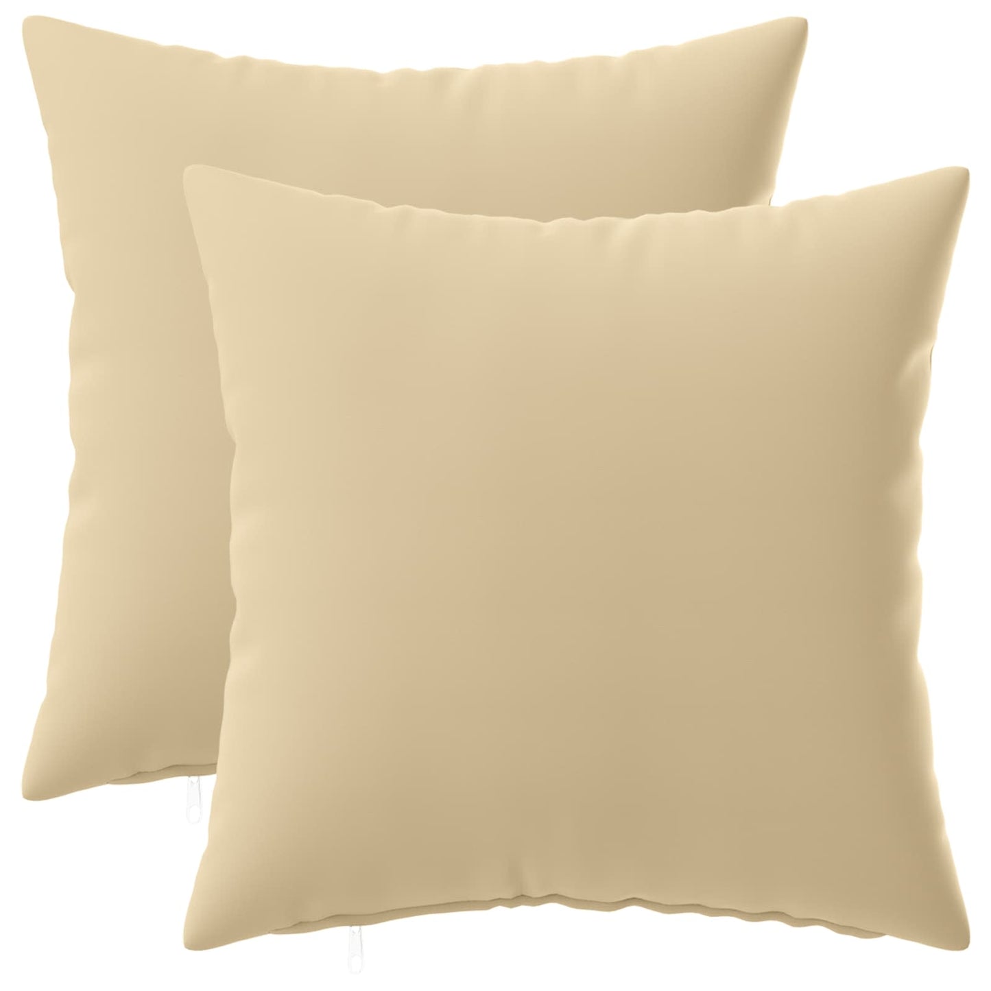 Cushion Cover 2 pcs HEERLEN Beige 45 x 45 cm Polyester