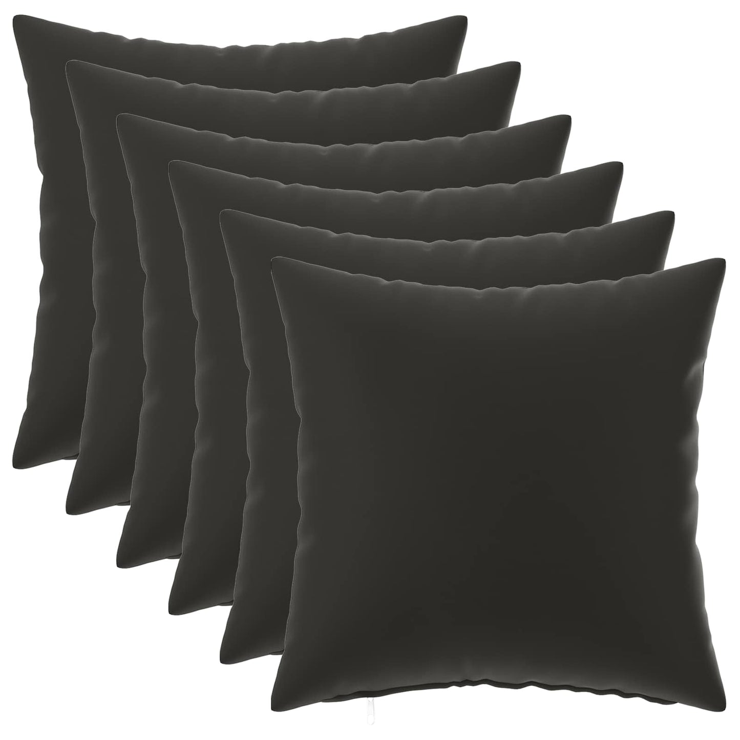 Cushion Cover 6 pcs HEERLEN Black 45 x 45 cm Polyester