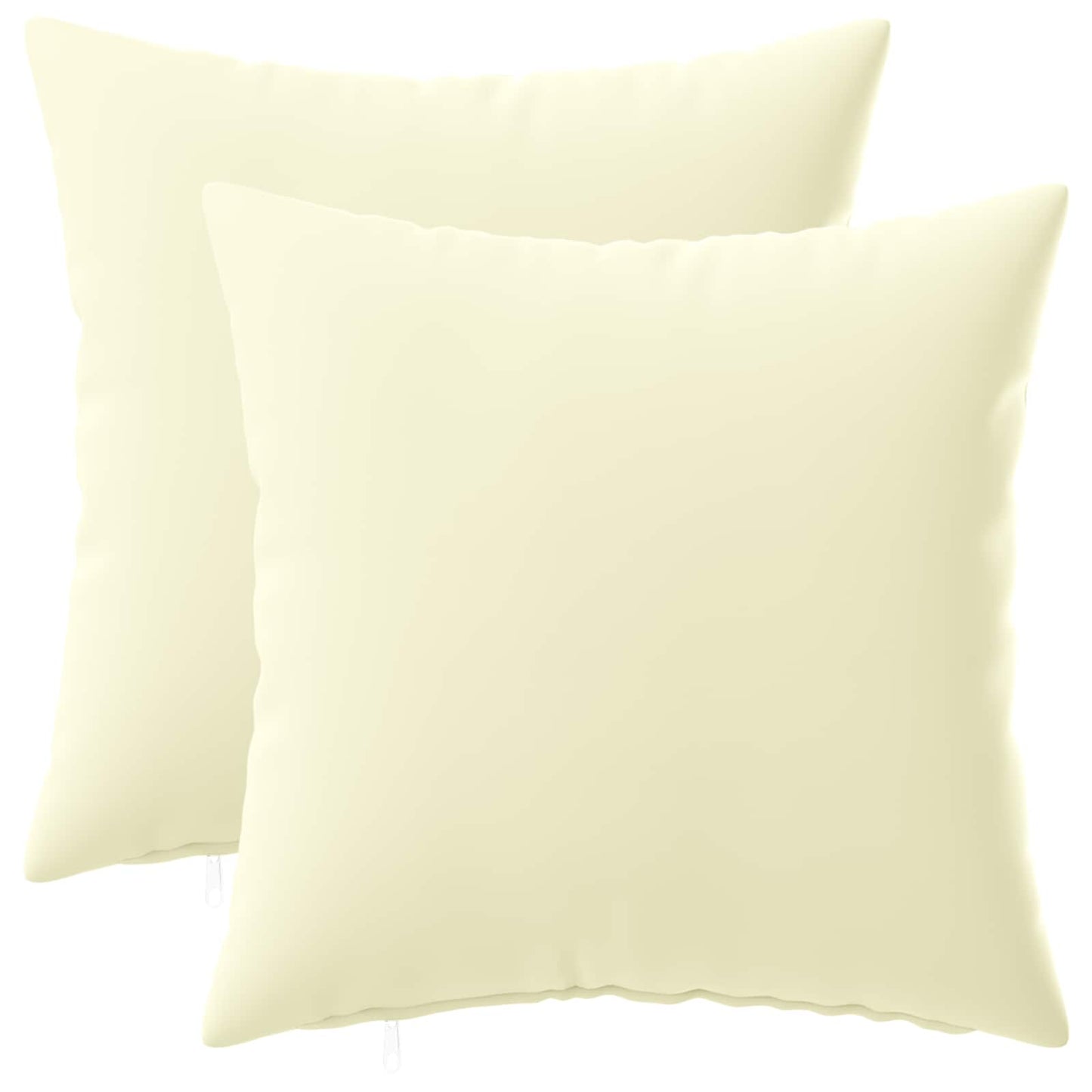 Cushion Cover 2 pcs HEERLEN Cream 45 x 45 cm Polyester