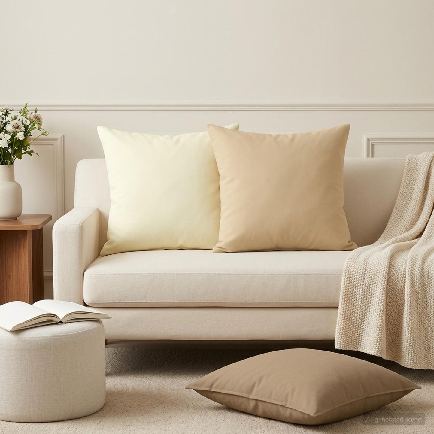 Cushion Cover 6 pcs HEERLEN Taupe 45 x 45 cm Polyester