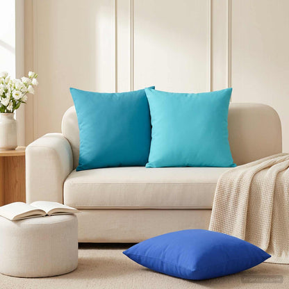 Cushion Cover 12 pcs HEERLEN Turquoise 45 x 45 cm Polyester