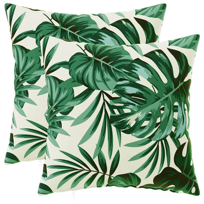 Cushion Cover 2 pcs HEERLEN Leaf Pattern 45 x 45 cm Polyester