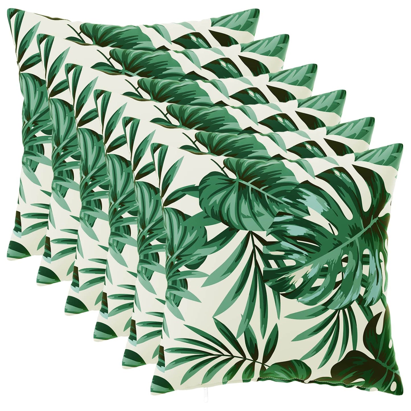 Cushion Cover 6 pcs HEERLEN Leaf Pattern 45 x 45 cm Polyester