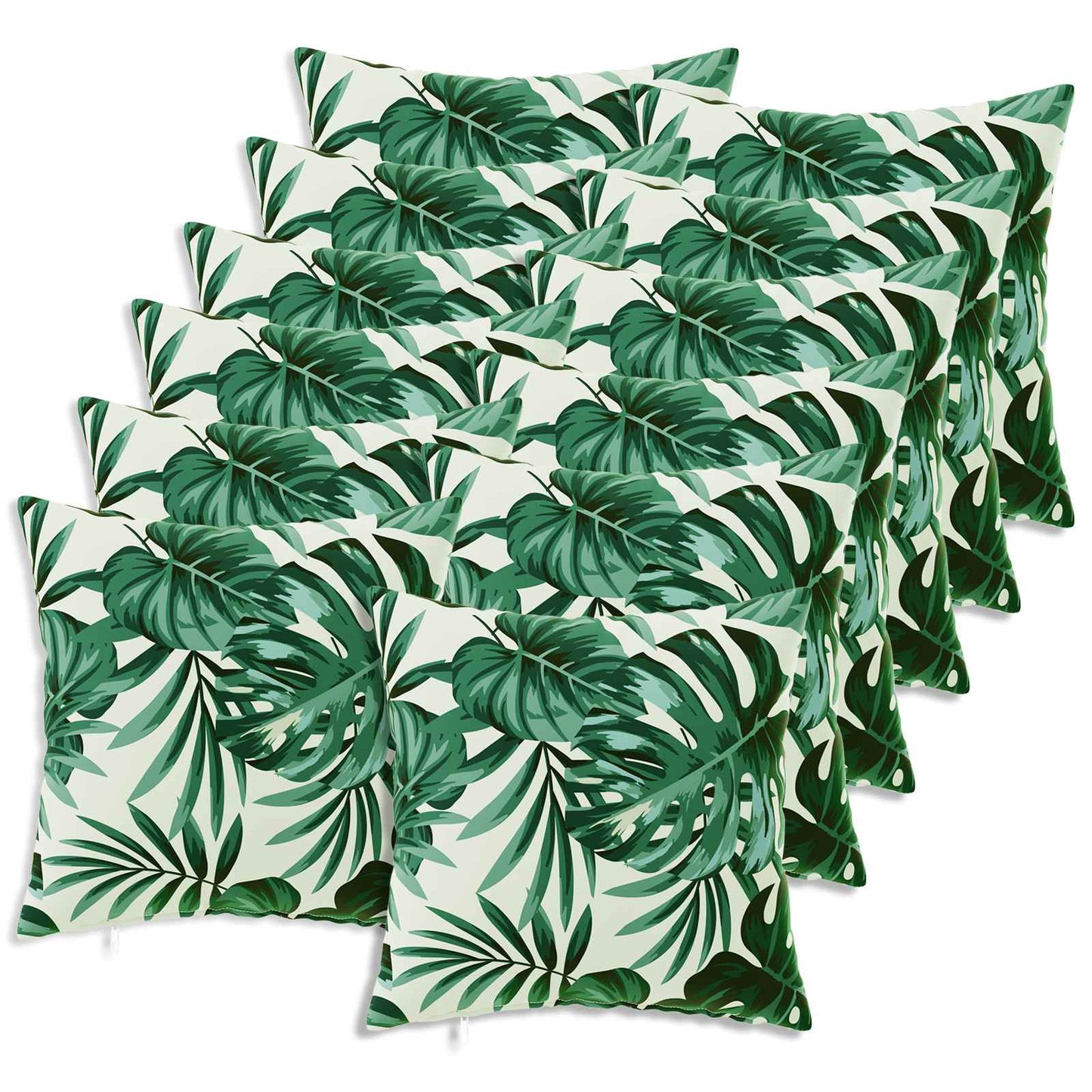 Cushion Cover 12 pcs HEERLEN Leaf Pattern 45 x 45 cm Polyester