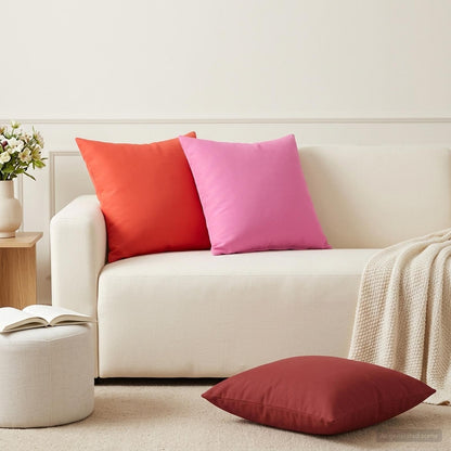 Cushion Cover 6 pcs HEERLEN Wine Red 45 x 45 cm Polyester