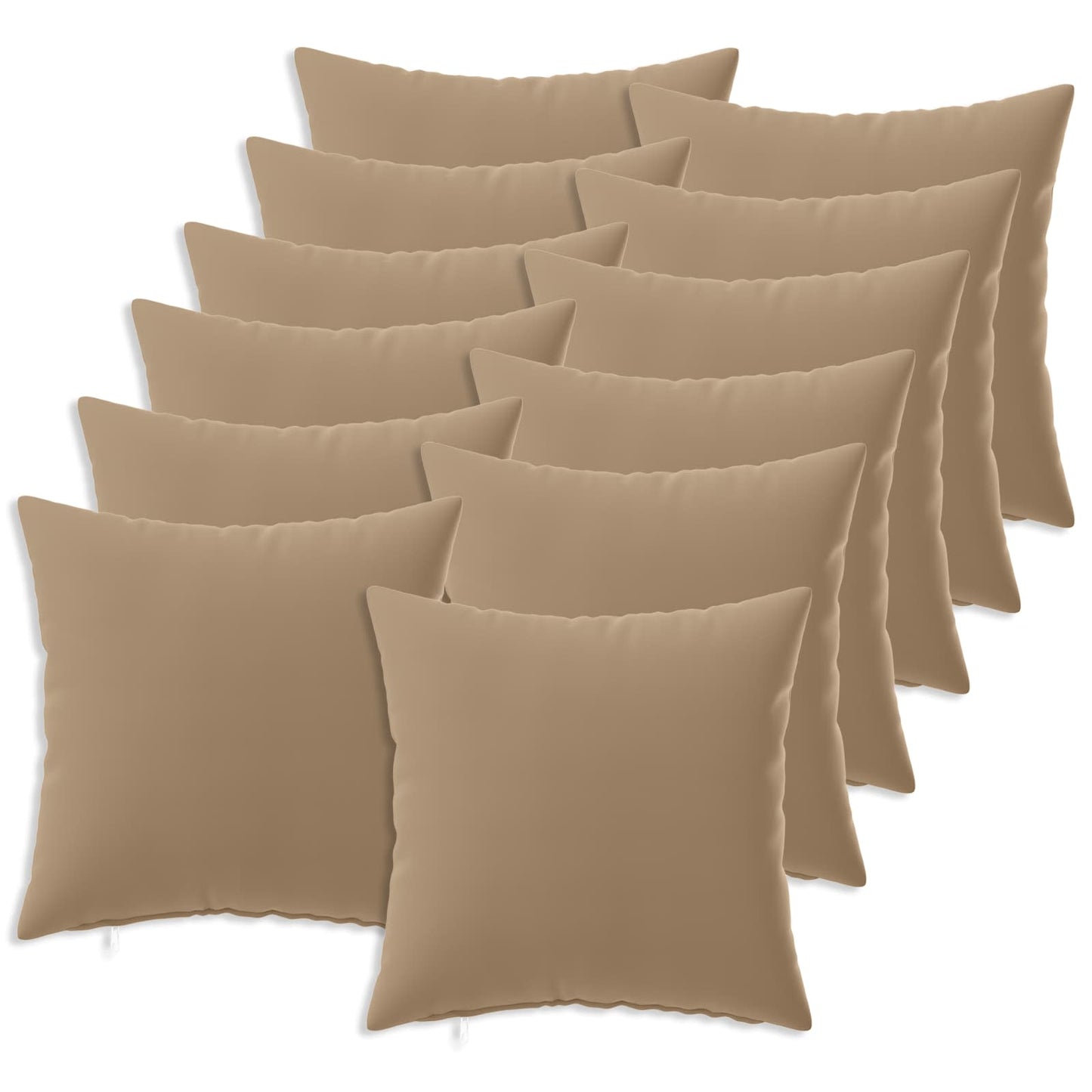 Cushion Cover 12 pcs HEERLEN Taupe 45 x 45 cm Polyester