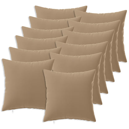 Cushion Cover 12 pcs HEERLEN Taupe 45 x 45 cm Polyester