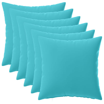 Cushion Cover 6 pcs HEERLEN Turquoise 45 x 45 cm Polyester