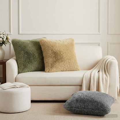 Cushion Cover 12 pcs HEERLEN Light Grey 50 x 50 cm PV Fleece