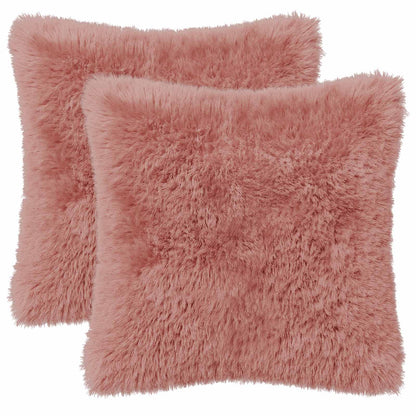 Cushion Cover 2 pcs HEERLEN Pink 45 x 45 cm PV Fleece