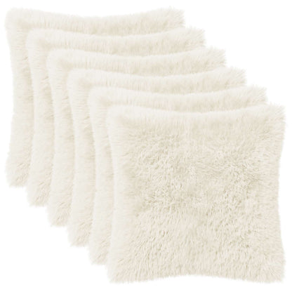 Cushion Cover 6 pcs HEERLEN White 45 x 45 cm PV Fleece