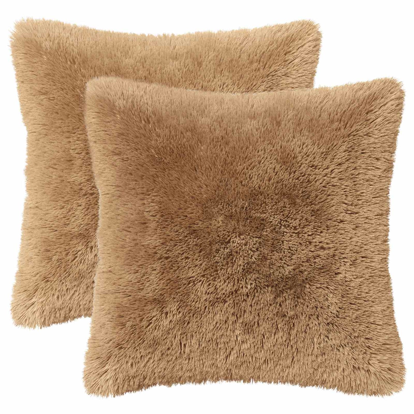 Cushion Cover 2 pcs HEERLEN Taupe 45 x 45 cm PV Fleece