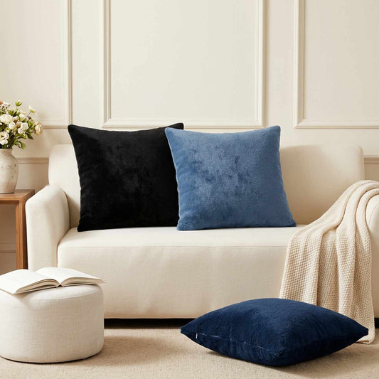 Cushion Cover 6 pcs HEERLEN Navy Blue 50 x 50 cm Flannel